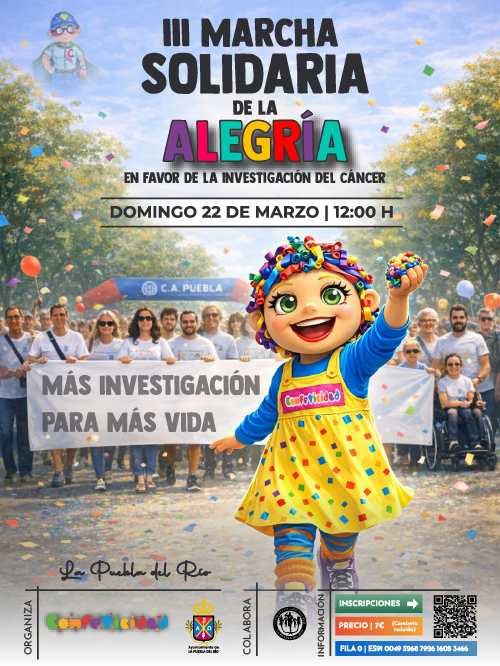 III Marcha Solidaria de la Alegría 22 de marzo La Puebla del Río Sevilla investigación contra el cáncer